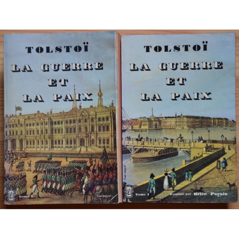 Les 2 tomes La Guerre et la Paix de Tolstoï en occasion poche ancien !