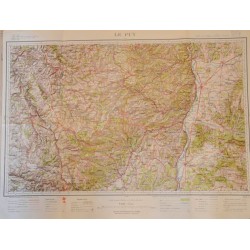 Carte géographique ancienne Le Puy et environs