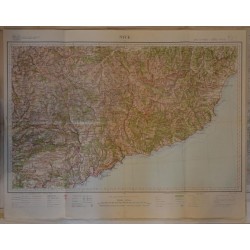 Carte géographique ancienne Nice et environs