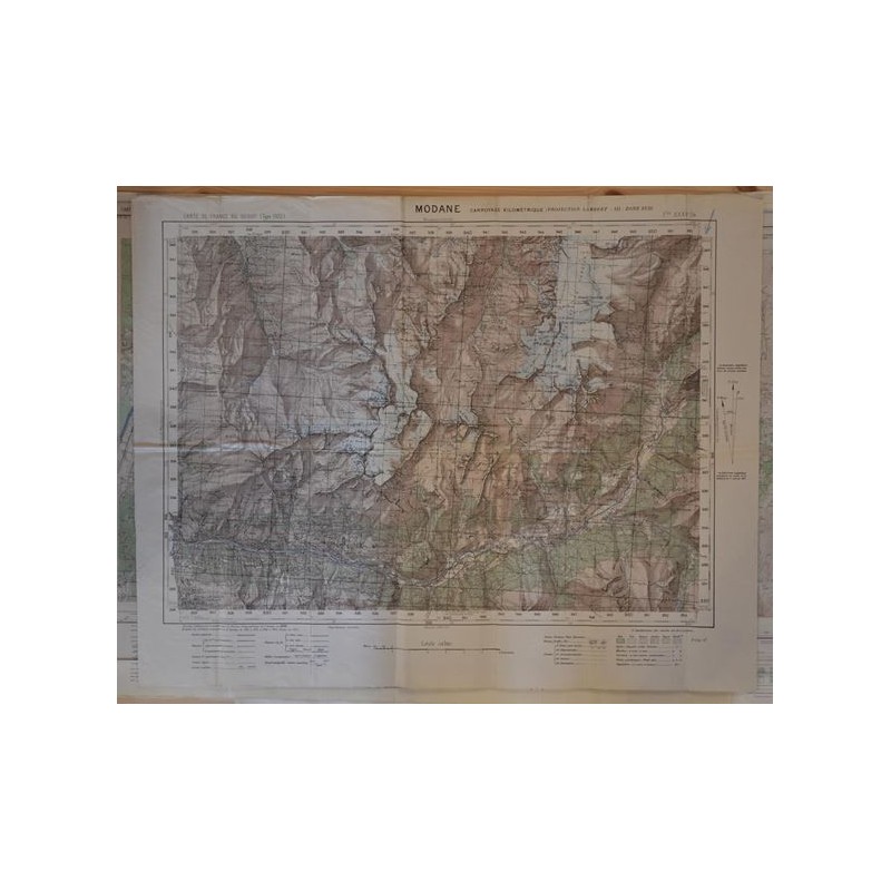 Carte géographique ancienne Modane et environs