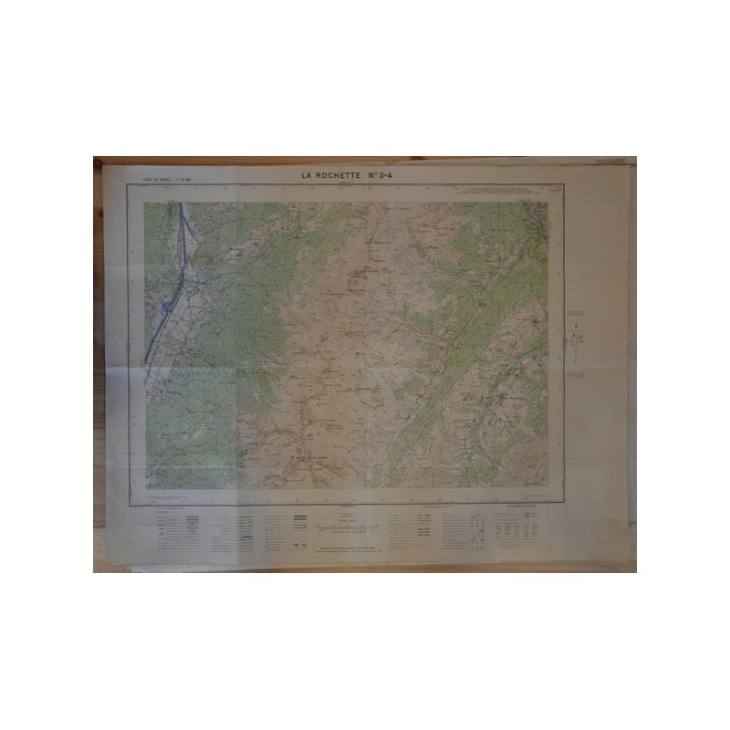 Carte géographique ancienne IGN La Rochette et environs