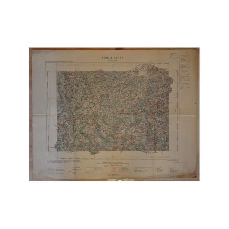 Carte géographique ancienne Le Chambon-sur-Lignon et environs