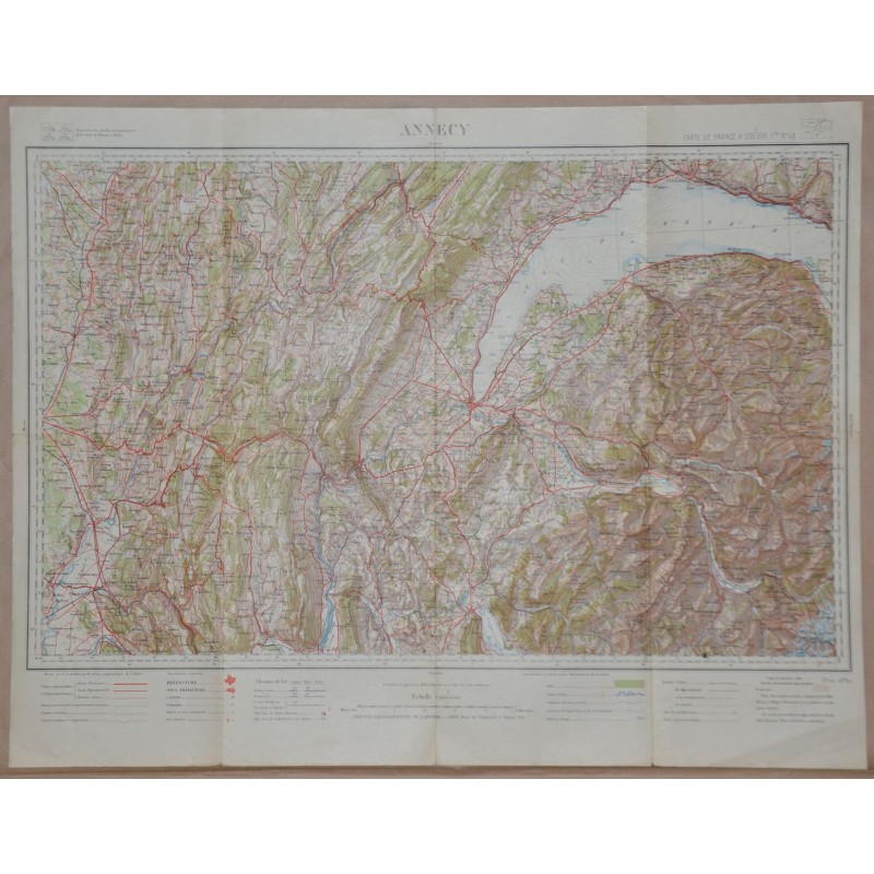 Carte géographique ancienne Annecy et environs