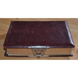 Album photo ancien à fermoir Fin XIXe siècle cuir bordeaux