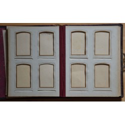 Album photo ancien à fermoir Fin XIXe siècle cuir bordeaux