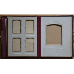 Album photo ancien à fermoir Fin XIXe siècle cuir bordeaux