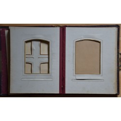 Album photo ancien à fermoir Fin XIXe siècle cuir bordeaux