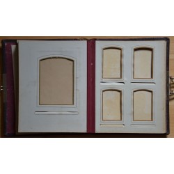 Album photo ancien à fermoir Fin XIXe siècle cuir bordeaux