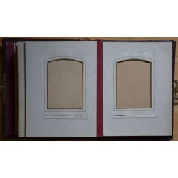 Album photo ancien à fermoir Fin XIXe siècle cuir bordeaux