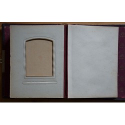 Album photo ancien à fermoir Fin XIXe siècle cuir bordeaux