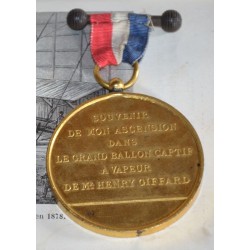 Médaille 1878 Exposition universelle de Paris 1878 Henry Giffard - Vol en ballon, aérostat - Objet de collection ancien