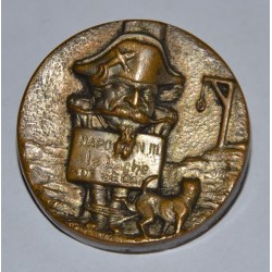 Médaille bouton satirique en laiton Bataille de Sedan Défaite de Napoléon 3 - Le lâche de Sedan - Guerre de 1870